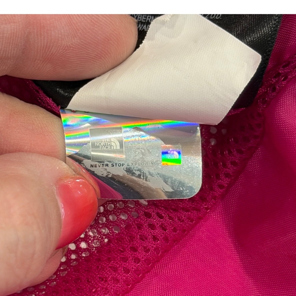 The North Face Womens Antora Rain Jacket XL Pink Black Hooded Windbreaker Shell - Picture 6 of 10